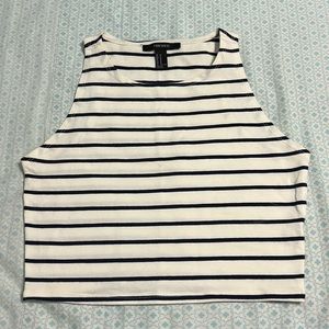 Forever 21 NWOT Blue Striped Cropped Tank Top
